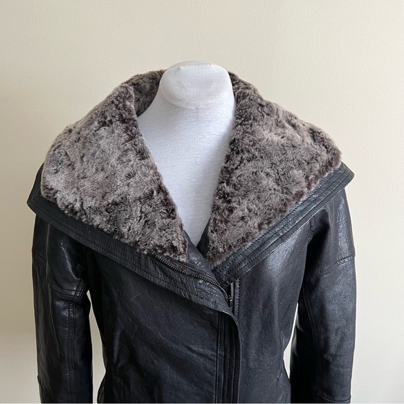 y2k danier leather insulated faux fur jacket - Picture 3 of 16